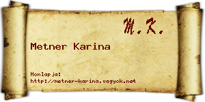 Metner Karina névjegykártya